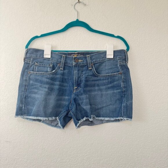 Lucky Brand Pants - Lucky Brand Denim Shorts Women 6 28 Blue Raw Hem Mid Rise Cutoff